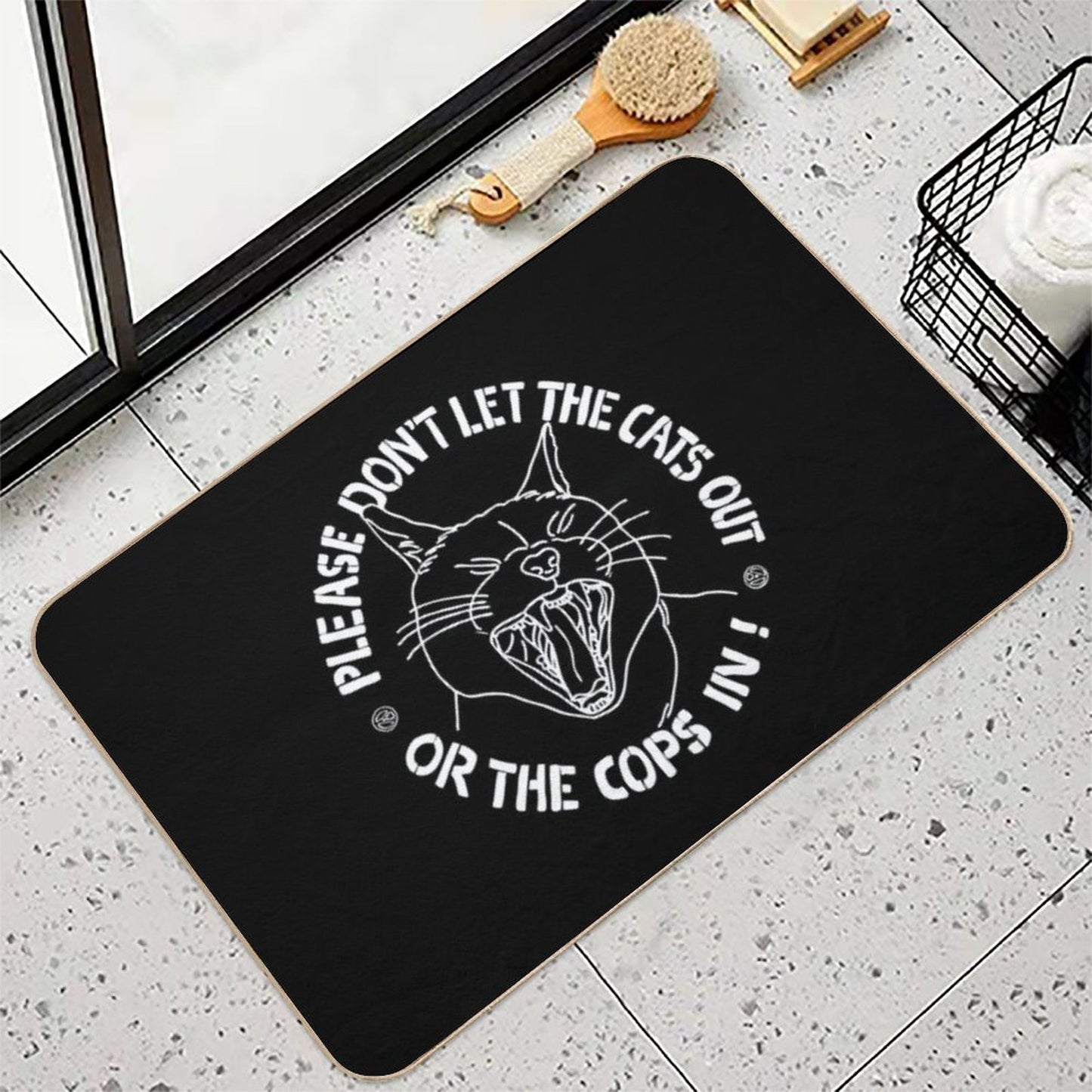 Don't Let The Cats Out Or The Cops in  Rapid-Drying Bath Mat