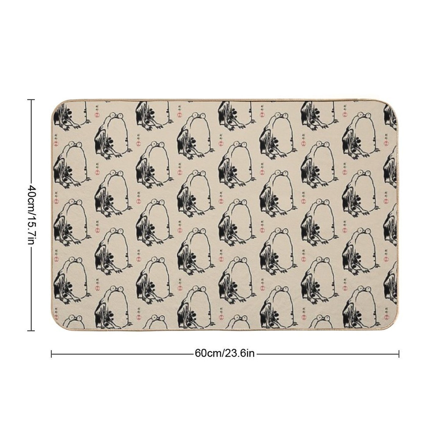 Grumpy Frog Japanese Matsumoto Hoji  Pet-Safe Bath Mat
