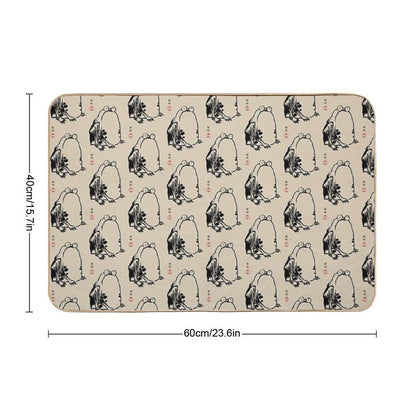 Grumpy Frog Japanese Matsumoto Hoji  Pet-Safe Bath Mat