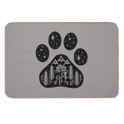 Dog Paw Camping Best Gift for Puppies Lover  Dirt-Trapping Bath Mat