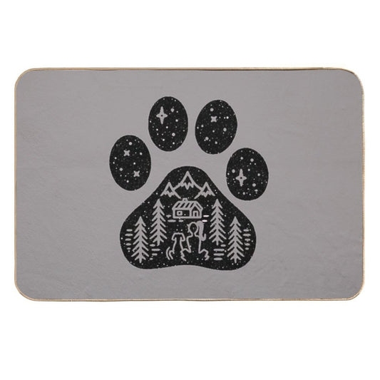 Dog Paw Camping Best Gift for Puppies Lover  Dirt-Trapping Bath Mat