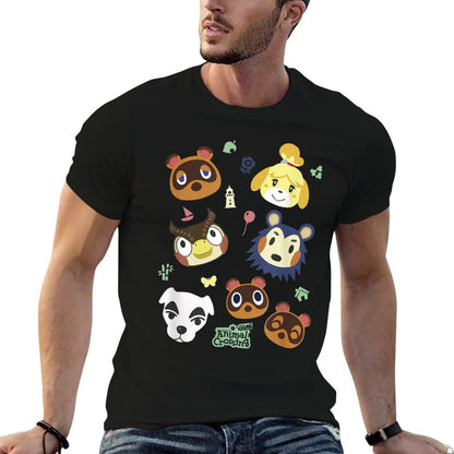 Animal Crossing Cute Pet Friends Nintendo Big Face Jumble  Vintage-inspired T-Shirt