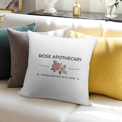 Rose Apothecary Handcrafted with Care Soft Bedroom Essential Throw Pillow