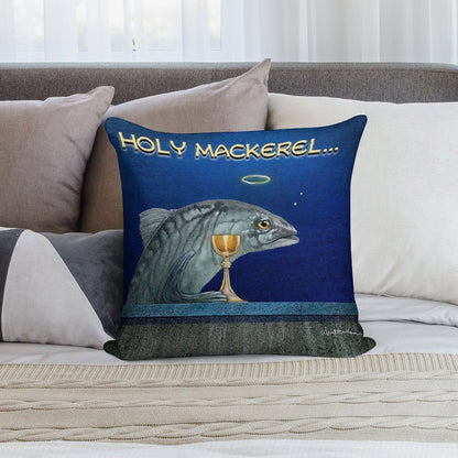 Holy Mackerel... Soft Luxury Feel Throw Pillow