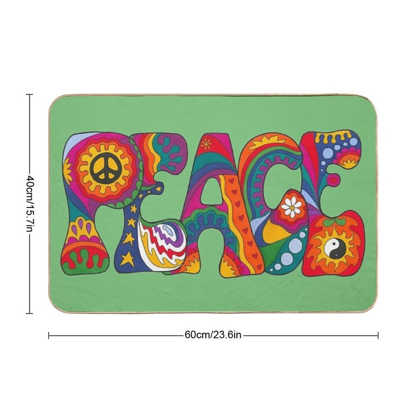 Psychedelic Peace  Non-Slip Bath Mat