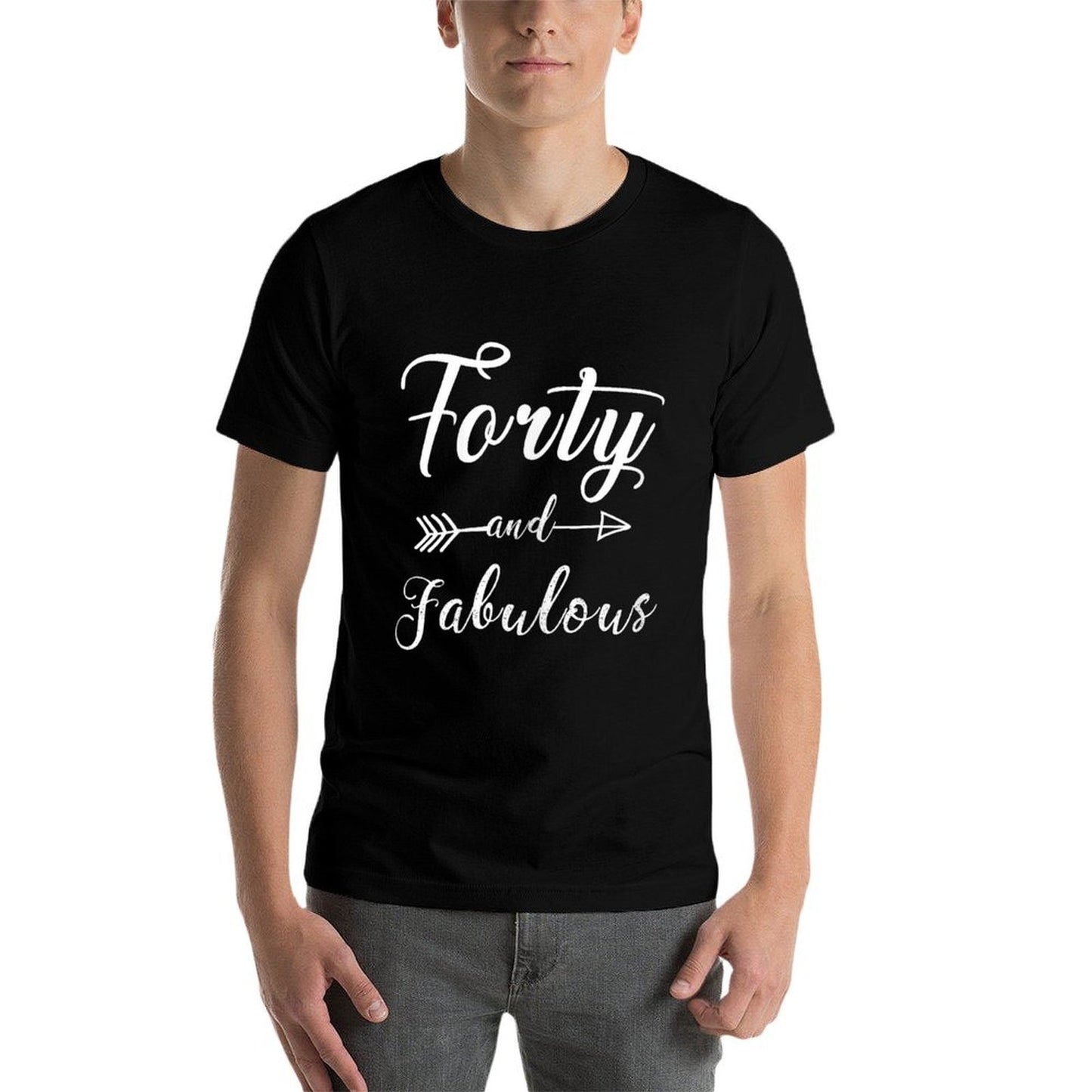 Womens Funny 40th Birthday - Forty And Fabulous  Graphic-printed T-Shirt