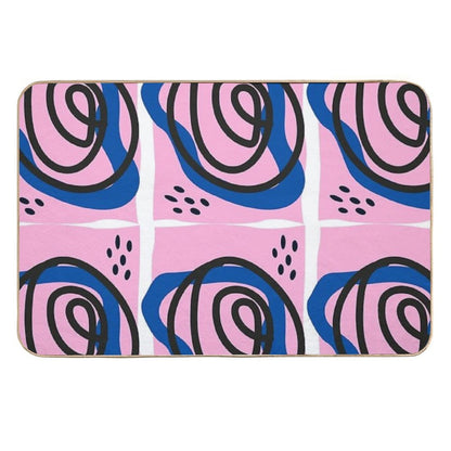 Abstract Pop Art Style Funky Hippie Scribble Durable Bath Mat