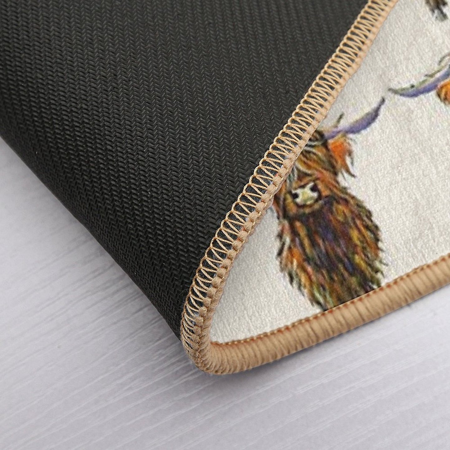 Scottish Highland Cow ' STEWART ' by Shirley MacArthur  Long-Lasting Bath Mat