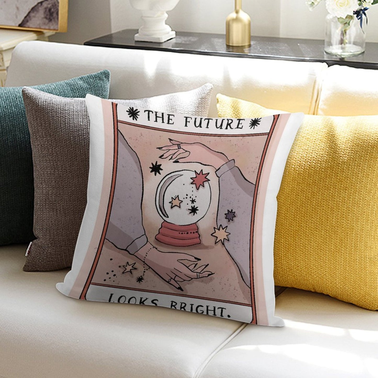 The Future Looks Bright Soft Decorative Cover Throw Pillow