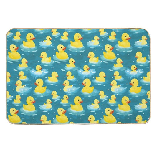 Cute Yellow Rubber Ducks in The Bath Tub - Funny  Long-Lasting Bath Mat
