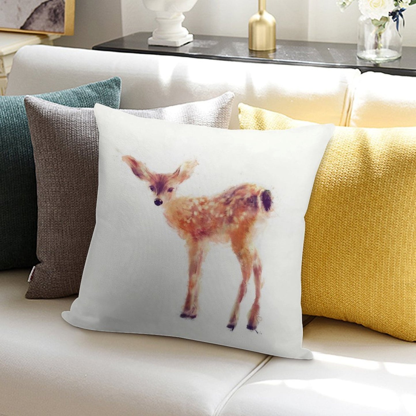Fawn Soft Gift Ready Throw Pillow