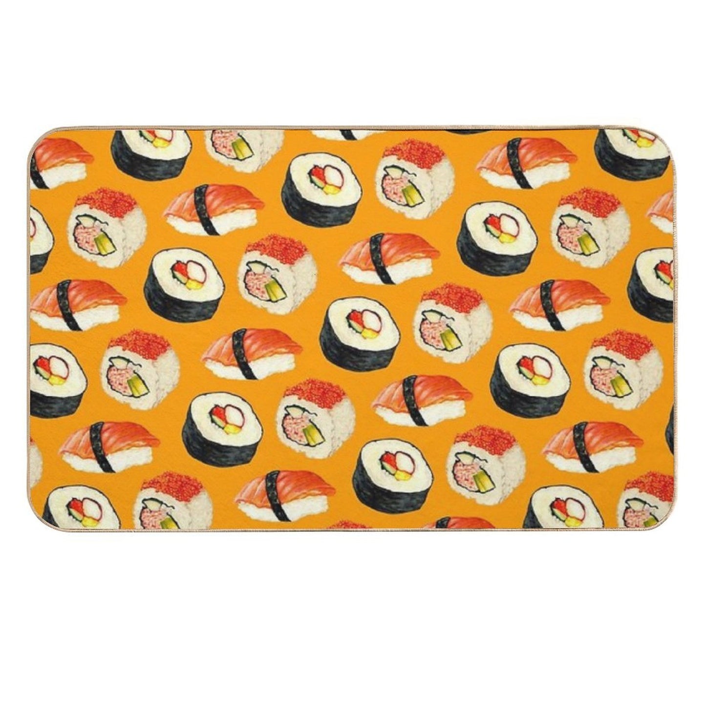 Sushi Pattern - Orange  Odorless Bath Mat