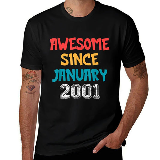 21 Year Old Awesome Since January 2001 21st Birthday  Stretchy T-Shirt