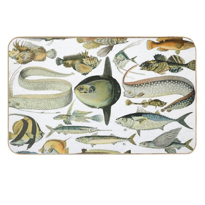 Adolphe Millot Poissons Fish  Easy To Clean Bath Mat