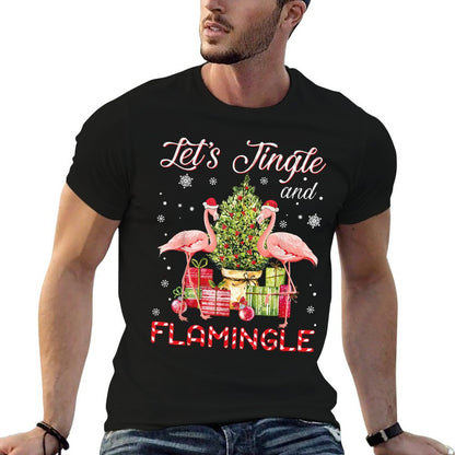 Lets Jingle And Flamingle Funny Flamingo Christmas Gift  Eco-friendly Material T-Shirt