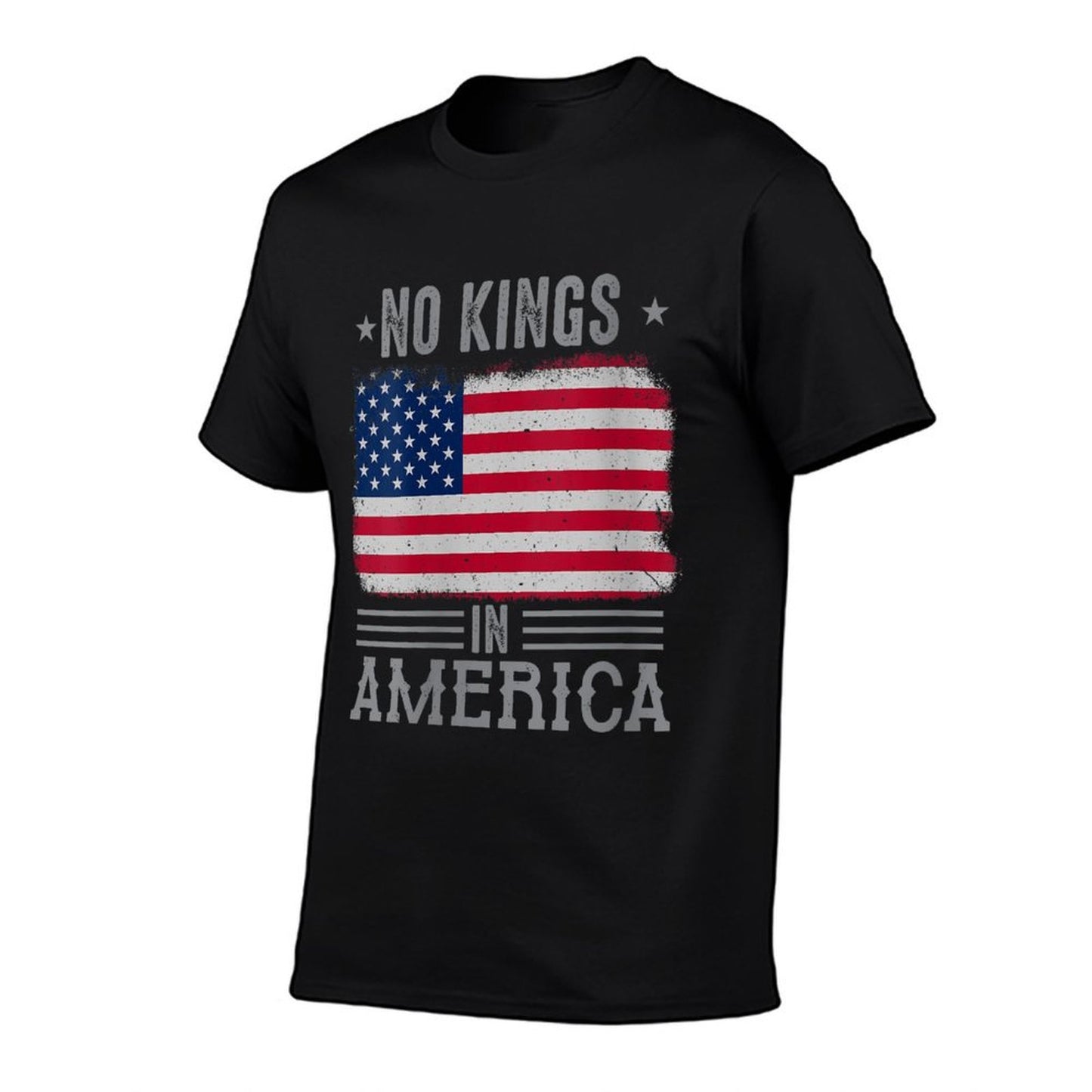 Womens No Kings in America Flag Protest Save Democracy  Slim-fit Cut T-Shirt