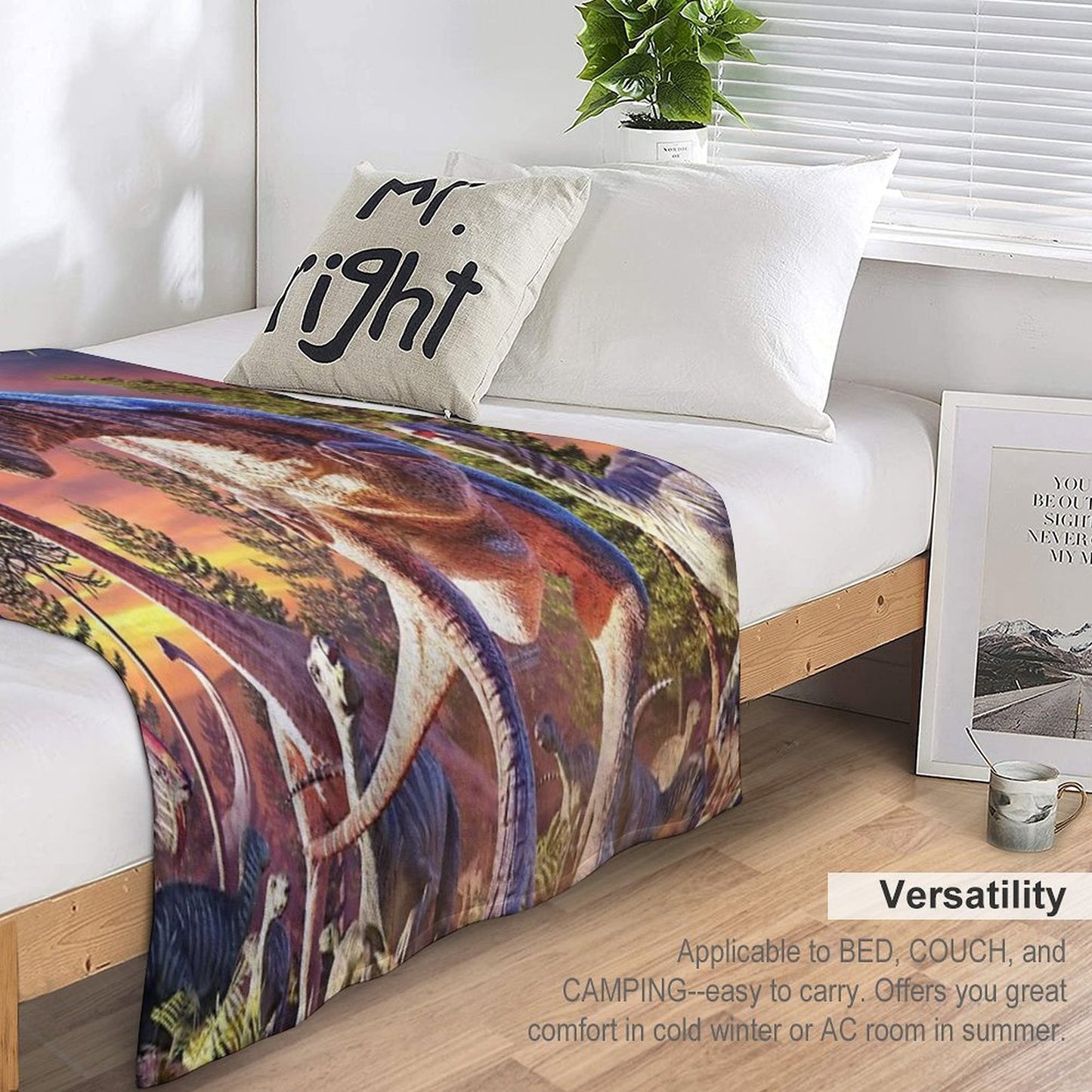 T-Rex_Attack Premium Throw Blanket