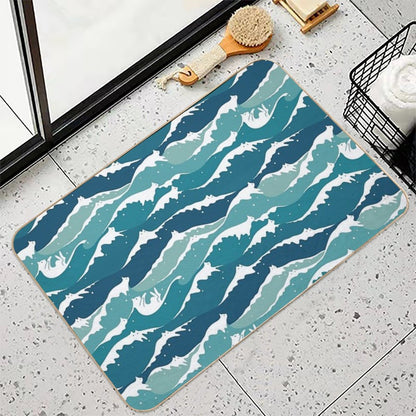 Cat Landscape 135 Cat Waves  Anti-Trip Bath Mat