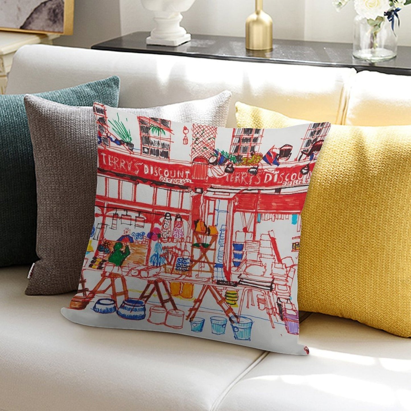 Terry's Discount Store, Deptford Soft Easy Maintenance Throw Pillow