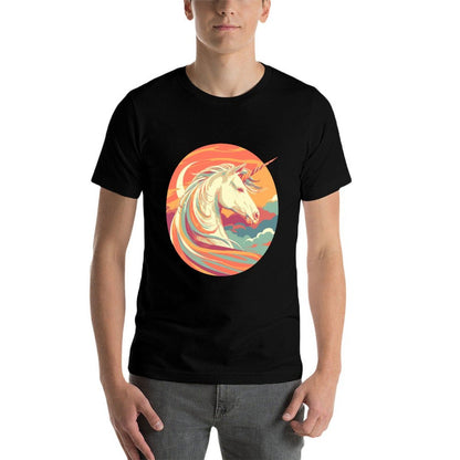 Majestic Sunset Unicorn Art Mystical Creature Fantasy  Trendy Pattern T-Shirt