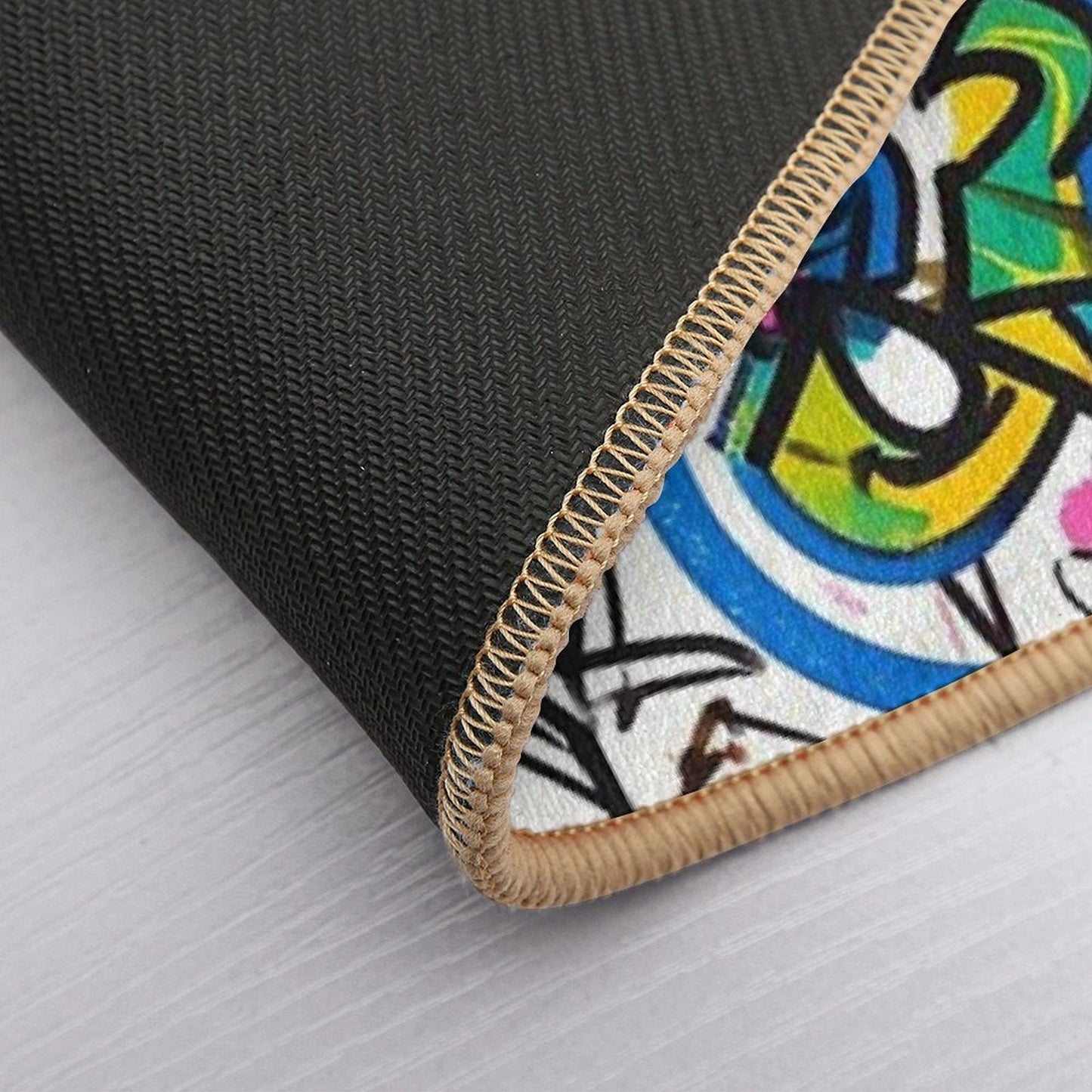 Colorful Abstract Graffiti  Easy To Clean Bath Mat