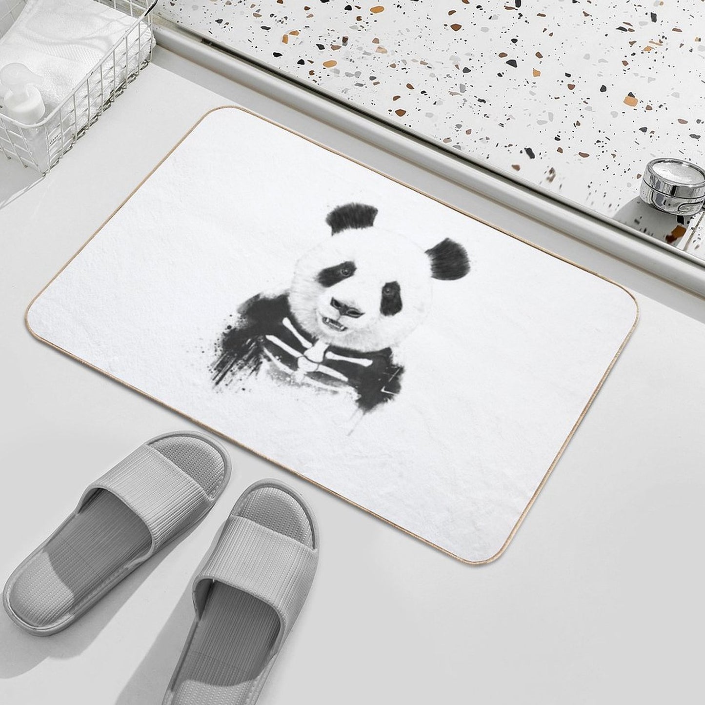 Zombie Panda  Fade-Resistant Bath Mat