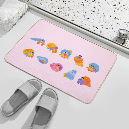 Hermit Crab - Pink  Knife Jellyfish  Multi-Purpose Bath Mat