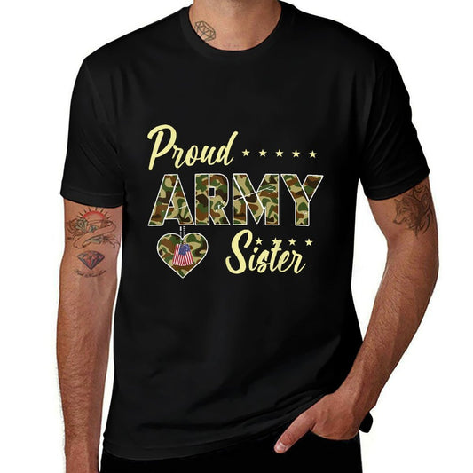 Proud Army Sister Camouflage Soldier Family Love Military  Eco-friendly Material T-Shirt