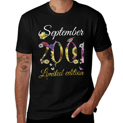 September 2001 - 21 Year Old Sunflowers Floral 21st Birthday  Durable T-Shirt