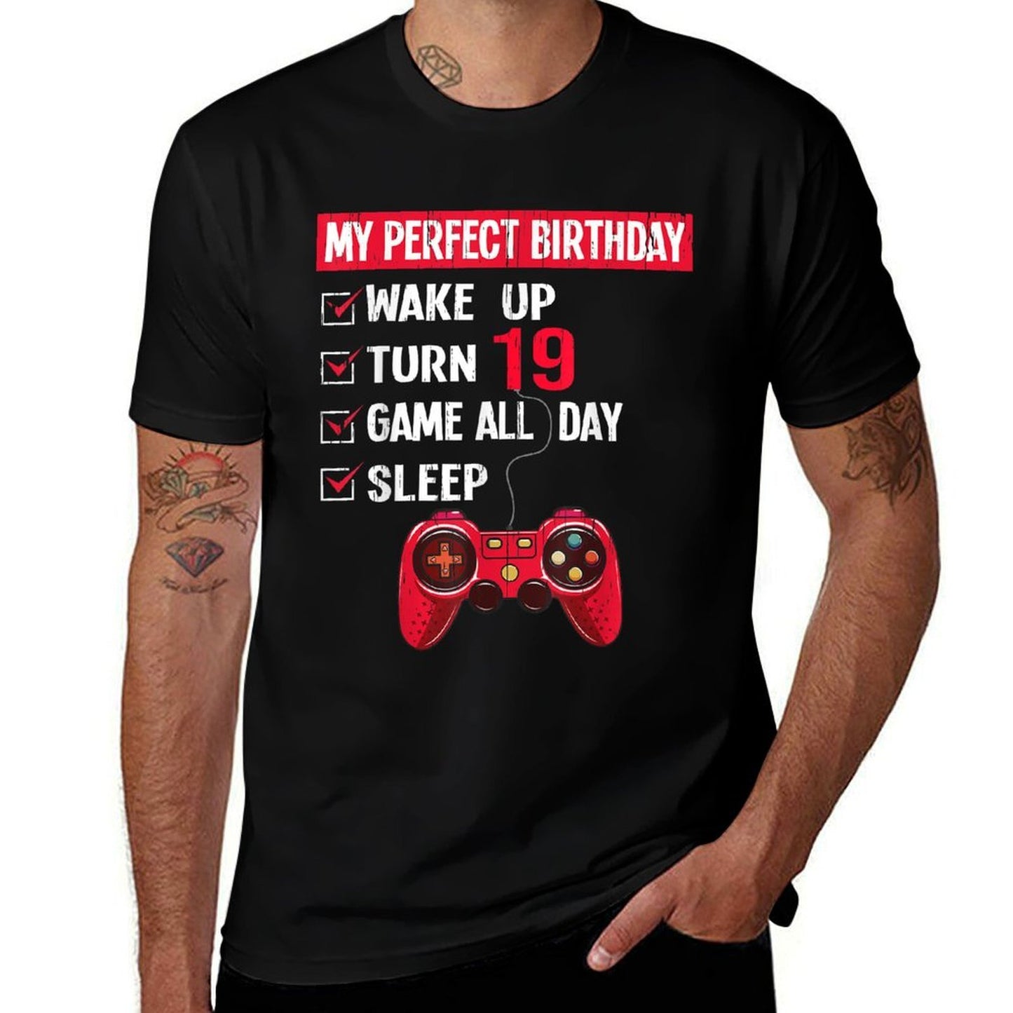19 Years Old Gamer 19th Birthday Boy My Perfect Party Gift  Durable T-Shirt
