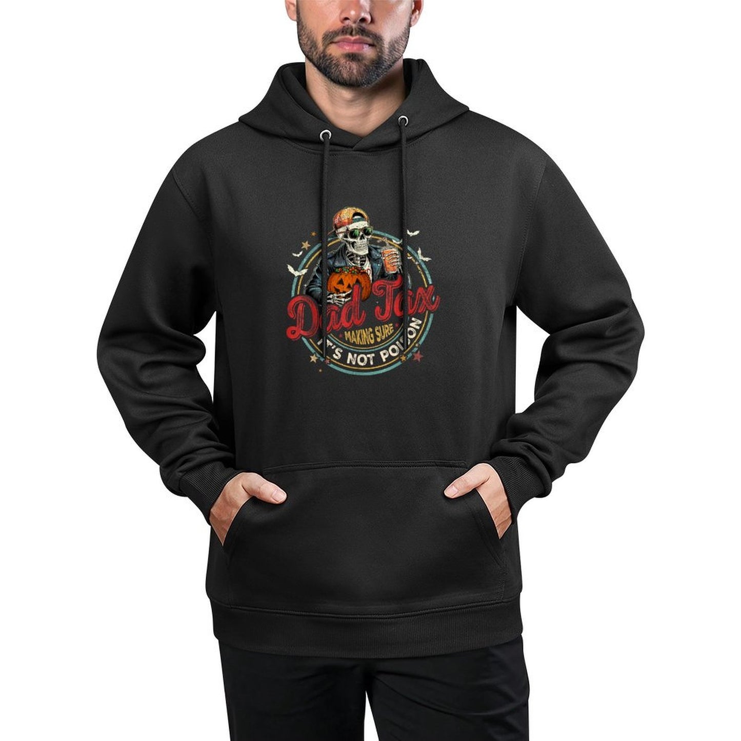 Funny Skeleton Papa Halloween Dad Tax Making Sure Not Poison Layering Staple Hoodie