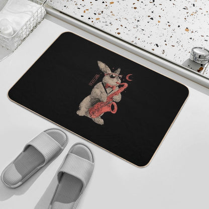 Jazz Bunny - Music Rabbit Saxophone  Long-Lasting Bath Mat