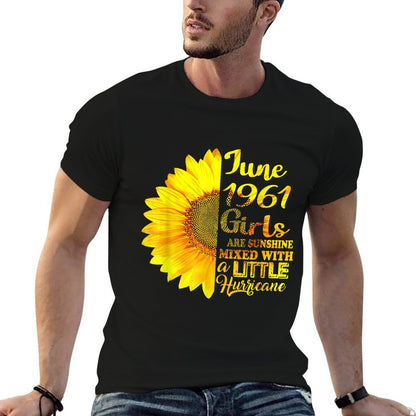 June Girls 1961 Sunflower 60th Birthday Gifts  Relaxed-fit T-Shirt
