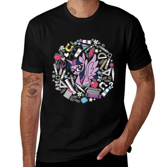 Twilight Sparkle Ready For School  Rolled Sleeves T-Shirt