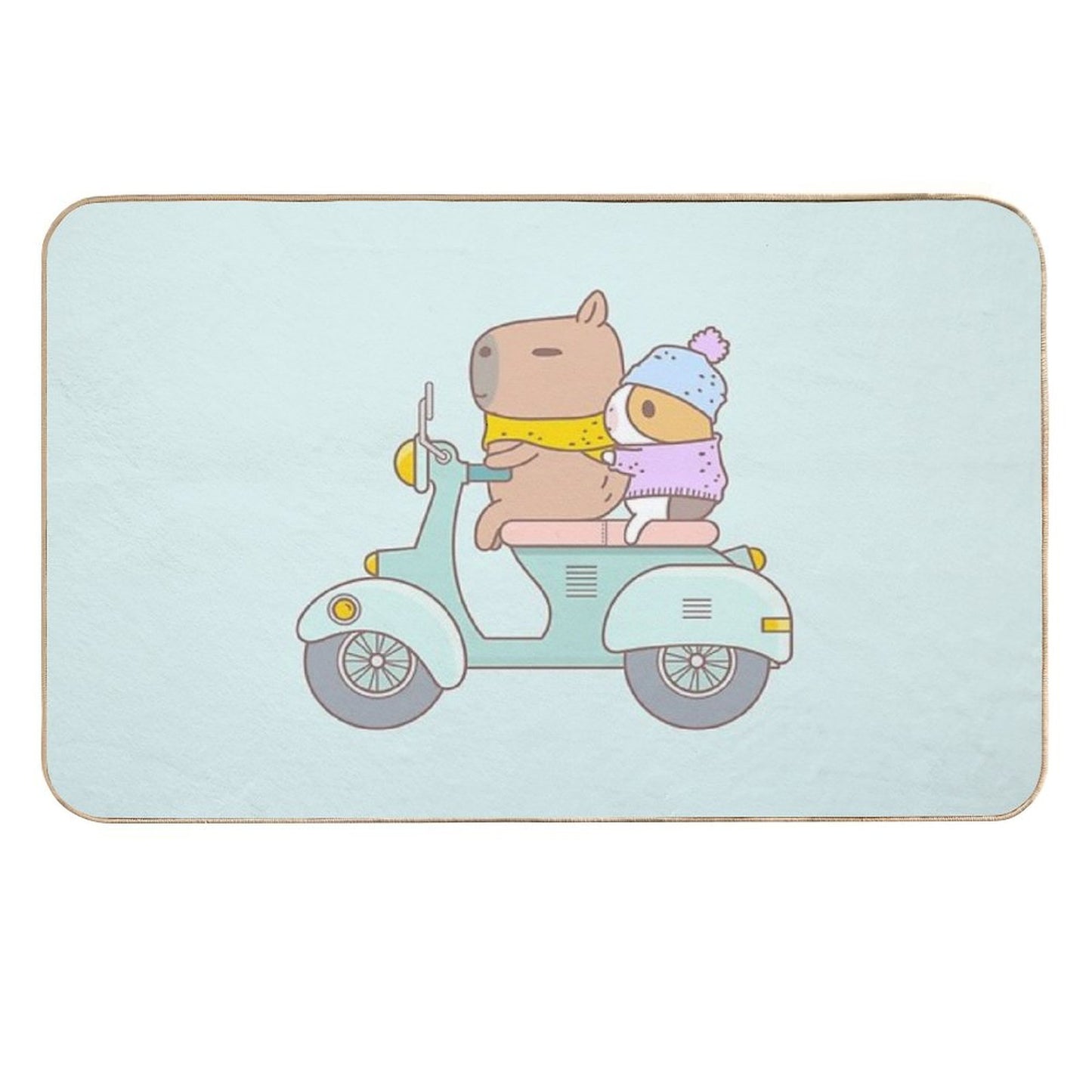 Bubu The Guinea Pig, Scooter  Easy To Clean Bath Mat