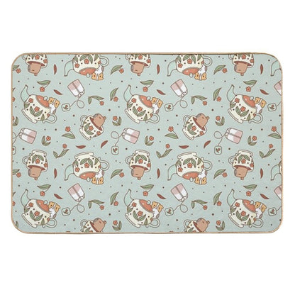 Guinea Pig And Capybara Tea Party Pattern, Bubu And Moonch  Long-Lasting Bath Mat