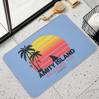 Jaws Movie Amity Island Welcomes You. Birthday Party Gifts. Officially Licensed Merch.  Repositionable Bath Mat