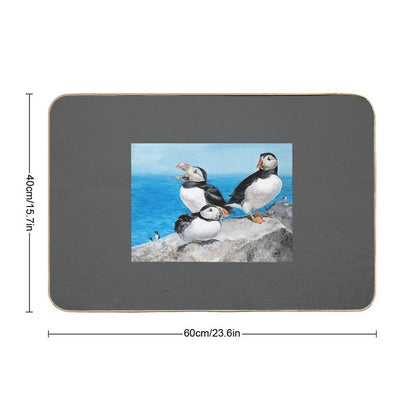 Atlantic Puffins  Dirt-Trapping Bath Mat