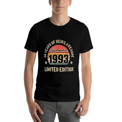 30 Years of Being Awesome September 1993 for 30th Birthday  Oversized Silhouette T-Shirt