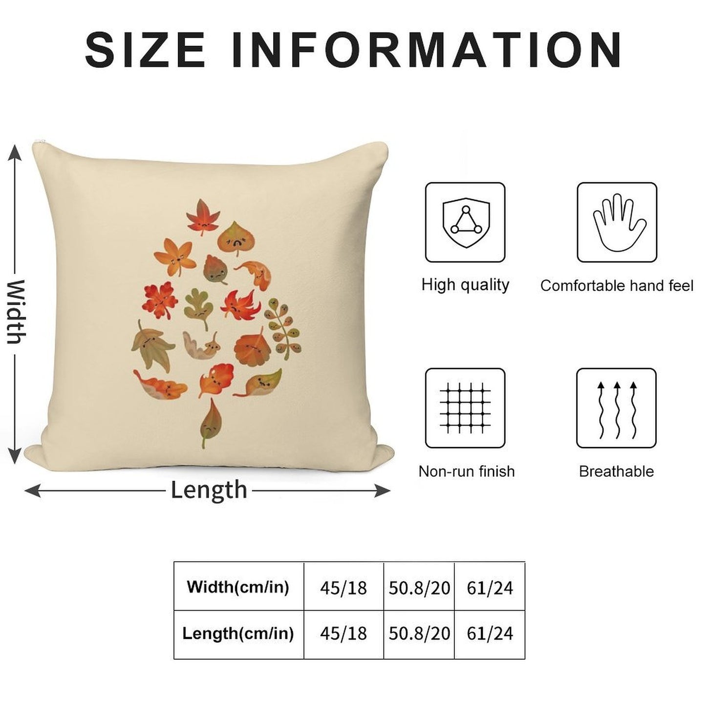 Sad Fallen Leaves Soft Fade-Resistant Throw Pillow