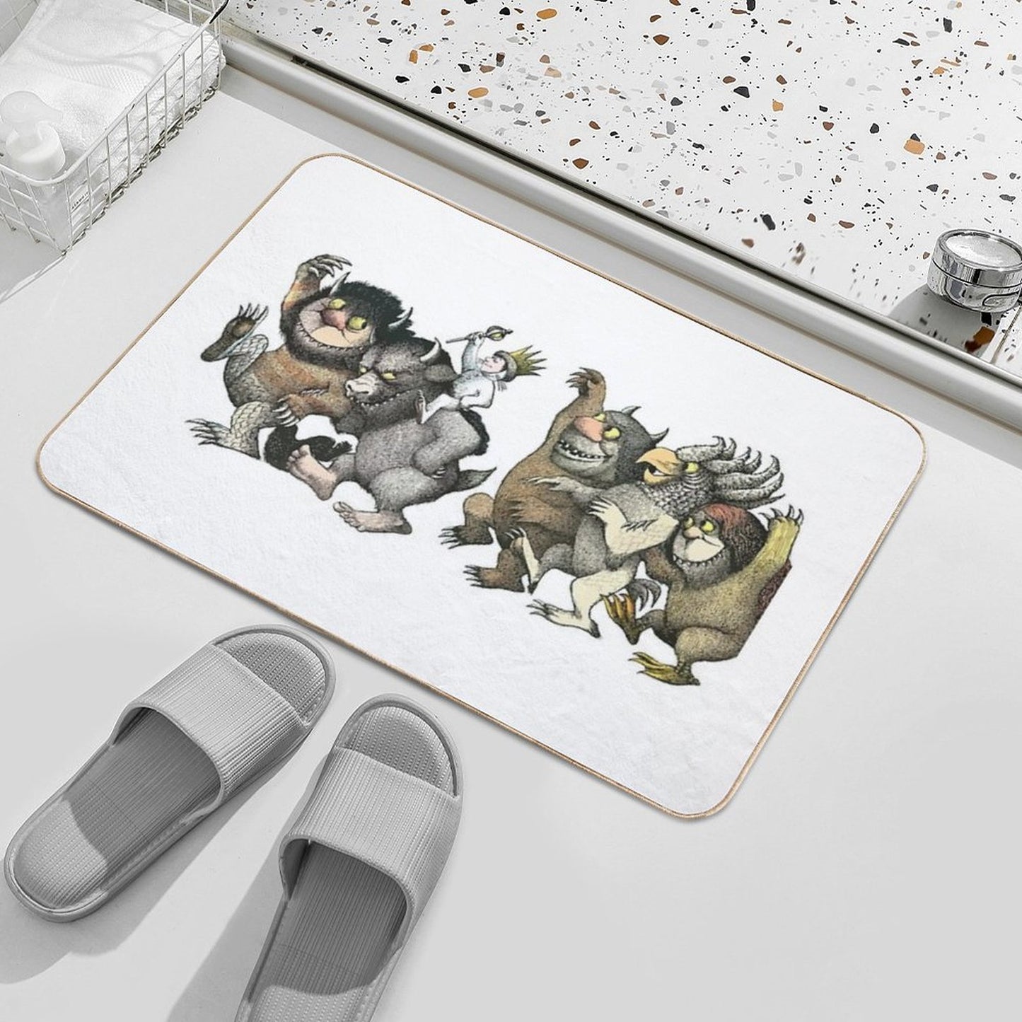 Wild Things Romp Graphic  Toxin-Free Bath Mat