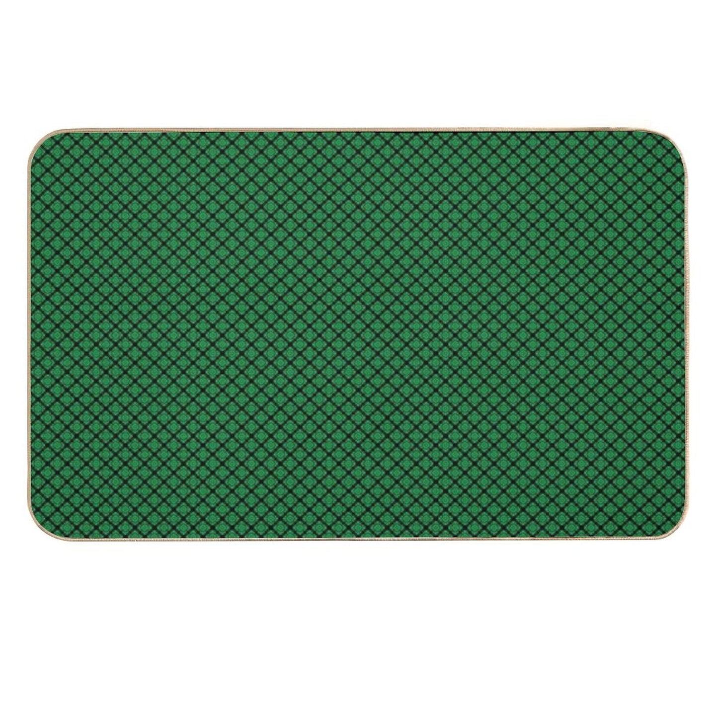 Green And Black Medallions  Stain-Proof Bath Mat