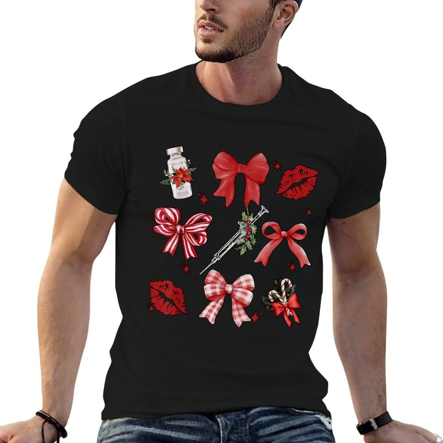 Christmas Aesthetic Nurse Injector Coquette Bow Botox Dealer  Breathable T-Shirt