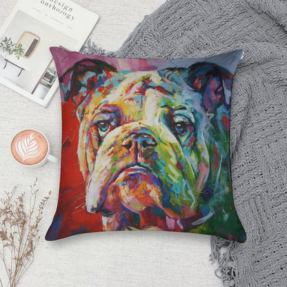 English Bulldog Soft Decorative Cover Throw Pillow