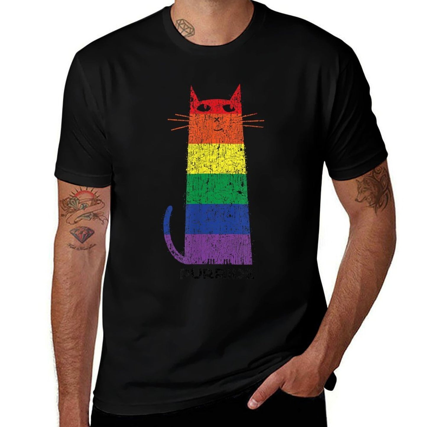 Purride LGBT Funny Gay Pride Cat Saying Graphic  Cotton T-Shirt