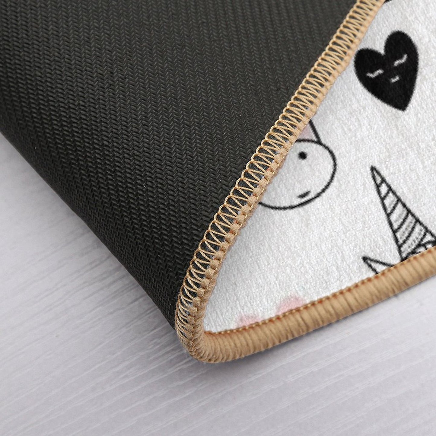 Lovely Unicorns And Hearts - Pink, Black, Grey  Gray  Non-Slip Bath Mat