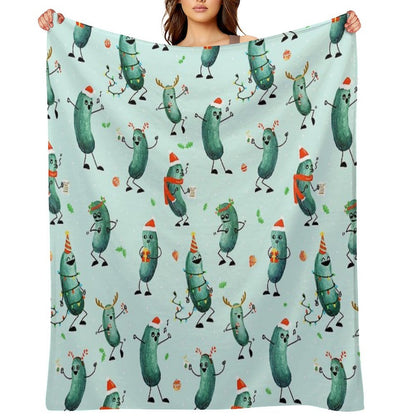 Holiday Pickle Party! Quick-dry Throw Blanket