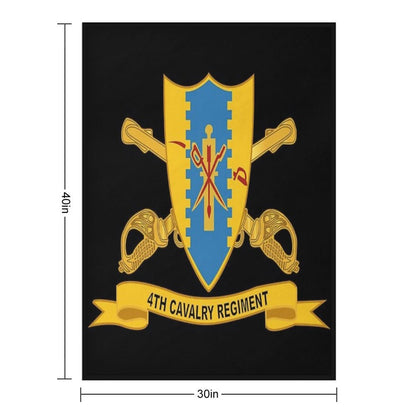 Army - 4th Cavalry Regiment W Br - Ribbon Machine-washable Throw Blanket