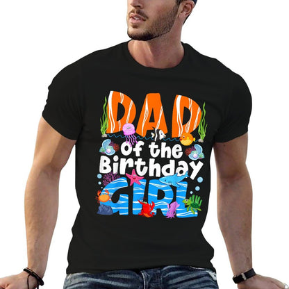 Dad Under Sea Birthday Party Girls Ocean Sea Animals Themed  Soft T-Shirt