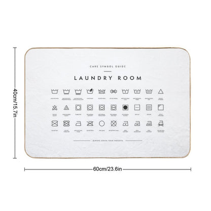 Laundry Room Symbols  Repositionable Bath Mat